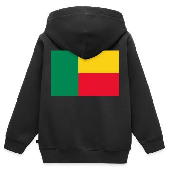 Bénin - Sweat Premium à capuche zippé enfant bio - noir - Dos - AI Model Kid Male (0cm)
