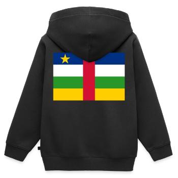 Zentralafrikanische Republik - Kinder Premium Organic Zip Hoodie - Schwarz - Hinten - AI Model Kid Male (0cm)