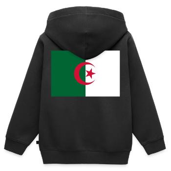 Algerien - Kinder Premium Organic Zip Hoodie - Schwarz - Hinten - AI Model Kid Male (0cm)