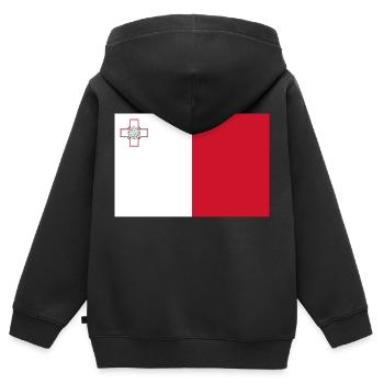 Malta - Kinder Premium Organic Zip Hoodie - Schwarz - Hinten - AI Model Kid Male (0cm)