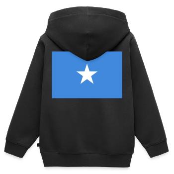 Somalie - Sweat Premium à capuche zippé enfant bio - noir - Dos - AI Model Kid Male (0cm)