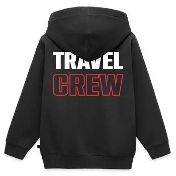 Travel Crew - Kinder Premium Organic Zip Hoodie - Schwarz - Hinten - AI Model Kid Male (0cm)