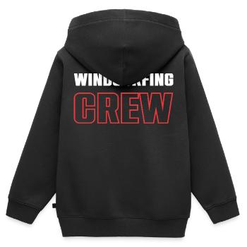 Windsurfing Crew - Kinder Premium Organic Zip Hoodie - Schwarz - Hinten - AI Model Kid Male (0cm)