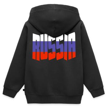 Russia flag letters colors - Kids Premium Organic Zip-up Hoodie - black - Back - AI Model Kid Male (0cm)