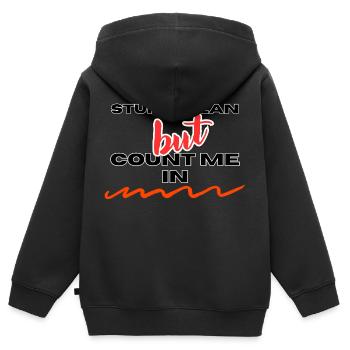 PLAN STUPIDE - Sweat Premium à capuche zippé enfant bio - noir - Dos - AI Model Kid Male (0cm)