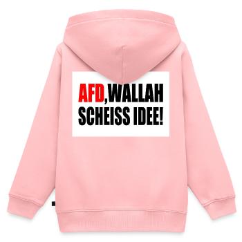 Afd wallah scheiss idee - Kinder Premium Organic Zip Hoodie - Rosa - Hinten - AI Model Kid Female (0cm)