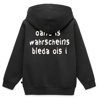 Lustiger Bayerischer Spruch - Kinder Premium Organic Zip Hoodie - Schwarz - Hinten - AI Model Kid Male (0cm)
