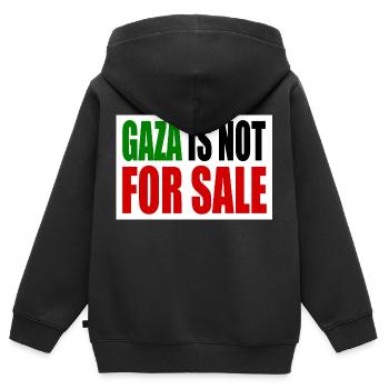 gaza is not for sale - Kids Premium Organic Zip-up Hoodie - black - Back - AI Model Kid Male (0cm)