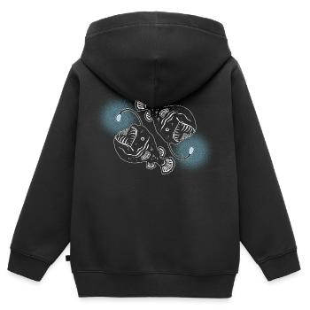 Poisson-grenouille - Sweat Premium à capuche zippé enfant bio - noir - Dos - AI Model Kid Male (0cm)