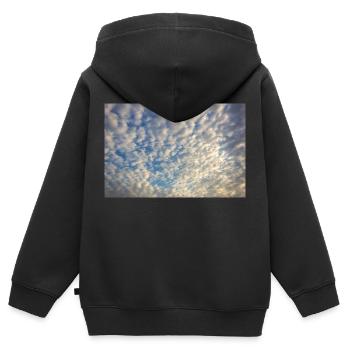 mer de nuages - Sweat Premium à capuche zippé enfant bio - noir - Dos - AI Model Kid Male (0cm)