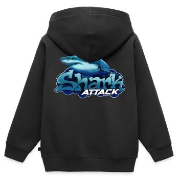Shark Attack – Der ultimative Raubfisch - Kinder Premium Organic Zip Hoodie - Schwarz - Hinten - AI Model Kid Male (0cm)