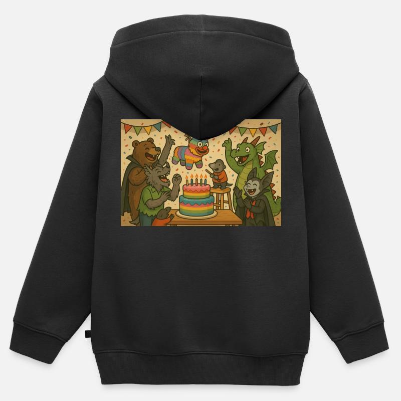1000019116 - Sweat Premium à capuche zippé enfant bio - noir