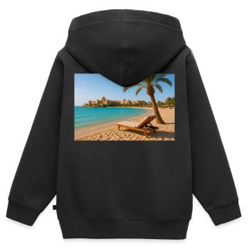 Baie de Soma - Sweat Premium à capuche zippé enfant bio - noir - Dos - AI Model Kid Male (0cm)