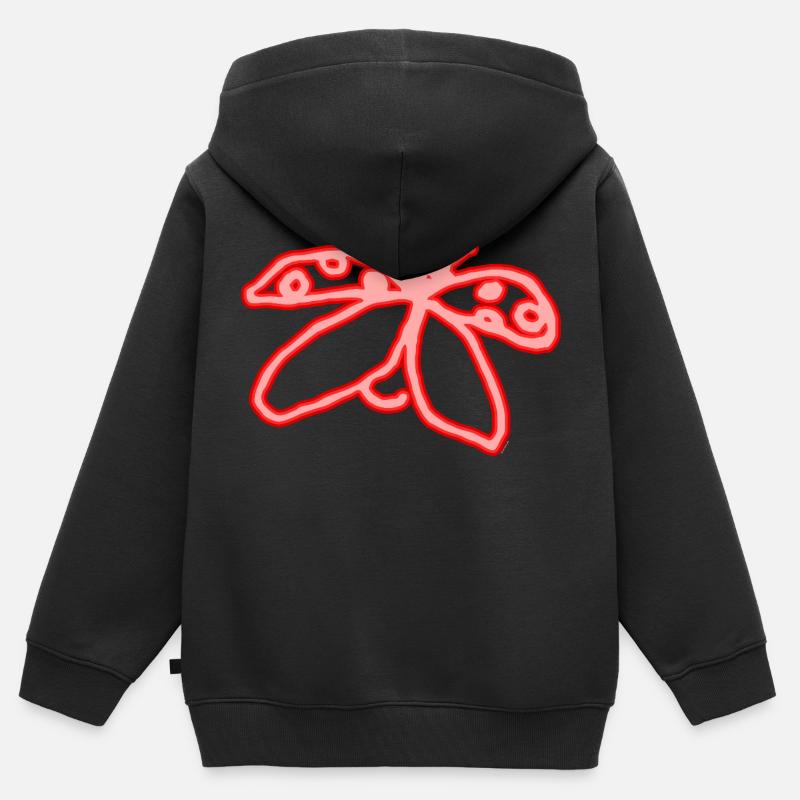 Coccinelle néon - Sweat Premium à capuche zippé enfant bio - noir