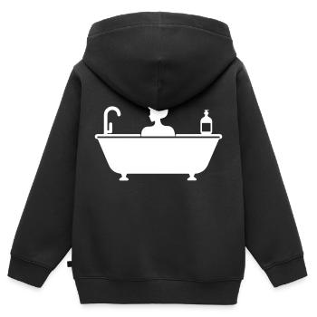 Entretien de la baignoire - Sweat Premium à capuche zippé enfant bio - noir - Dos - AI Model Kid Male (0cm)