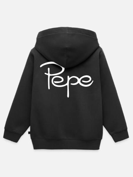 Pepeweiss 01 - Kinder Premium Organic Zip Hoodie - Schwarz