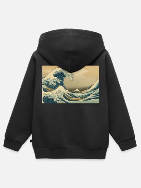 Welle - Kinder Premium Organic Zip Hoodie - Schwarz