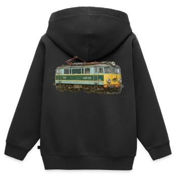 EU07 Electric locomotive, locomotive, railway, trains, travel - Kids Premium Organic Zip-up Hoodie - black - Back - AI Model Kid Male (0cm)