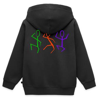 3 danseurs - Sweat Premium à capuche zippé enfant bio - noir - Dos - AI Model Kid Male (0cm)