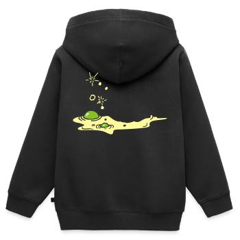 slimy goo / Blubber Schleim (2c) - Kinder Premium Organic Zip Hoodie - Schwarz - Hinten - AI Model Kid Male (0cm)