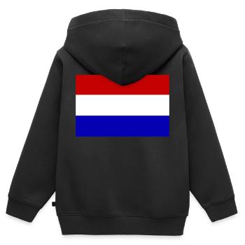 Pays-Bas, Pays-Bas, Pays-Bas, drapeau, drapeau - Sweat Premium à capuche zippé enfant bio - noir - Dos - AI Model Kid Male (0cm)
