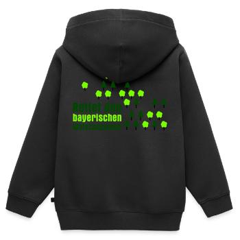 Watschenbaum - Kinder Premium Organic Zip Hoodie - Schwarz - Hinten - AI Model Kid Male (0cm)
