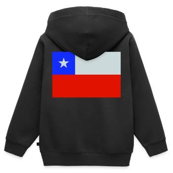 Chile - Kinder Premium Organic Zip Hoodie - Schwarz - Hinten - AI Model Kid Male (0cm)