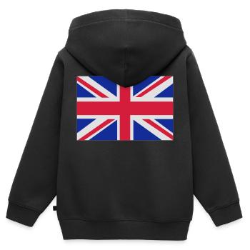 British Flag - Kids Premium Organic Zip-up Hoodie - black - Back - AI Model Kid Male (0cm)