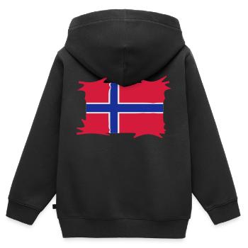 norwegen3 - Kinder Premium Organic Zip Hoodie - Schwarz - Hinten - AI Model Kid Male (0cm)