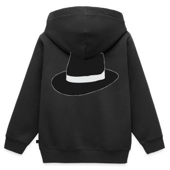black hat - Kids Premium Organic Zip-up Hoodie - black - Back - AI Model Kid Male (0cm)