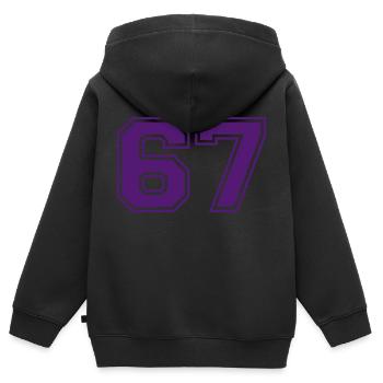 67 - Kinder Premium Organic Zip Hoodie - Schwarz - Hinten - AI Model Kid Male (0cm)