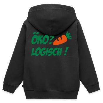 Ecologically - Kids Premium Organic Zip-up Hoodie - black - Back - AI Model Kid Male (0cm)