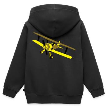 Flugzeug (Vektor) - Kinder Premium Organic Zip Hoodie - Schwarz - Hinten - AI Model Kid Male (0cm)