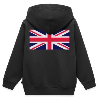 UNION JACK 2 - Sweat Premium à capuche zippé enfant bio - noir - Dos - AI Model Kid Male (0cm)