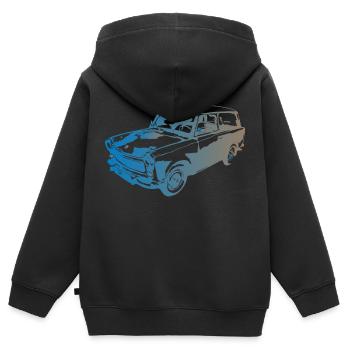  601 Kombi Trabi - Kinder Premium Organic Zip Hoodie - Schwarz - Hinten - AI Model Kid Male (0cm)