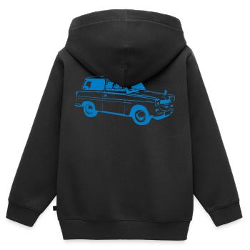  600 500 Kombi Tra - Kinder Premium Organic Zip Hoodie - Schwarz - Hinten - AI Model Kid Male (0cm)
