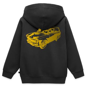  601 Kombi Trabi - Kinder Premium Organic Zip Hoodie - Schwarz - Hinten - AI Model Kid Male (0cm)