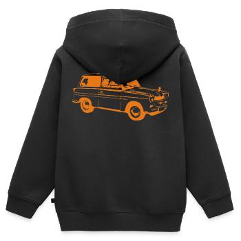  600 500 Kombi Trabi - Kinder Premium Organic Zip Hoodie - Schwarz - Hinten - AI Model Kid Male (0cm)