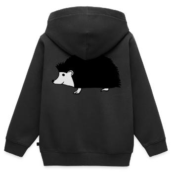 hand drawn hedgehog - Kids Premium Organic Zip-up Hoodie - black - Back - AI Model Kid Male (0cm)
