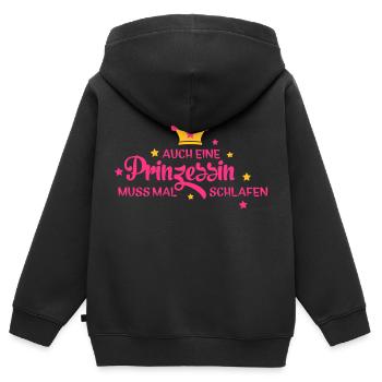 schlafen - Kinder Premium Organic Zip Hoodie - Schwarz - Hinten - AI Model Kid Male (0cm)
