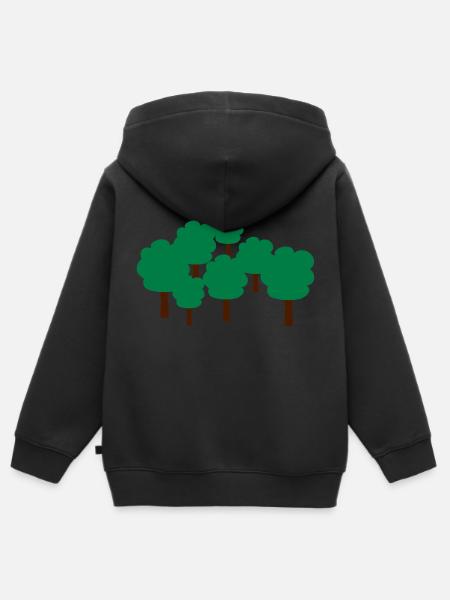 Bäume - Kinder Premium Organic Zip Hoodie - Schwarz