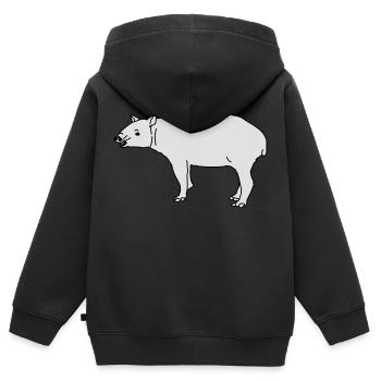 Tapir - Sweat Premium à capuche zippé enfant bio - noir - Dos - AI Model Kid Male (0cm)