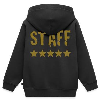 staff - Kinder Premium Organic Zip Hoodie - Schwarz - Hinten - AI Model Kid Male (0cm)
