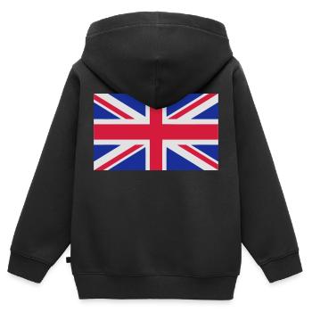 union jack - Kinder Premium Organic Zip Hoodie - Schwarz - Hinten - AI Model Kid Male (0cm)