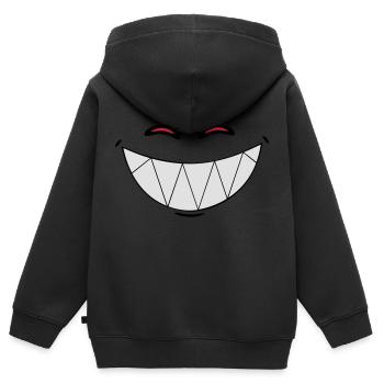 Smiling Demon - Kids Premium Organic Zip-up Hoodie - black - Back - AI Model Kid Male (0cm)
