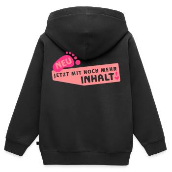 Pregnant - More Content - Kids Premium Organic Zip-up Hoodie - black - Back - AI Model Kid Male (0cm)