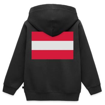 Österreich Flagge - Kinder Premium Organic Zip Hoodie - Schwarz - Hinten - AI Model Kid Male (0cm)