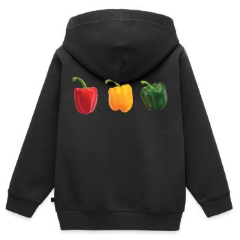 Paprika - Kinder Premium Organic Zip Hoodie - Schwarz - Hinten - AI Model Kid Male (0cm)