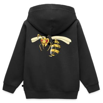 guêpe - Sweat Premium à capuche zippé enfant bio - noir - Dos - AI Model Kid Male (0cm)