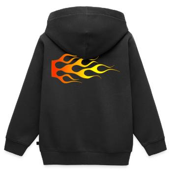 Flames - Kids Premium Organic Zip-up Hoodie - black - Back - AI Model Kid Male (0cm)